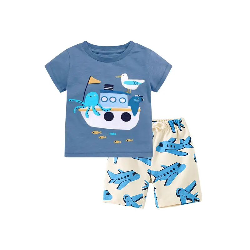 Conjuntos de pijamas para niños, camiseta de dos piezas de nuevo estilo, ropa de bebé recién nacido