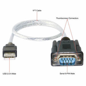 Convertidor RS232 a USB 2,0 a DB9, cable adaptador macho con controlador - Product Image 5
