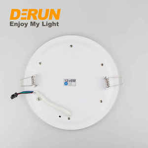 แผงไฟ LED แบบฝังพื้นผิว RGB ไฟเพดานแบบบางเฉียบ3 + 3W 6 = 3W 12 + 4W 18 + W ดาวน์ไลท์เพดานกลมสองสี LPL-COLOR - Product Image 4