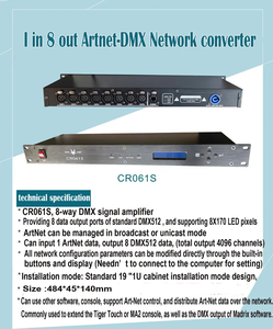8ウェイネットワーク信号エクステンダーDMXコントローラー出力8チャンネルのDMX512データ信号増幅器スプリッター - Product Image 6