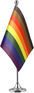 <strong>Philadelphi</strong> Pride Rainbow Desk Flag Small Gay LGBT Table Flags With Stand Base Rainbow Festival Events Celebration Decorated - Product Image 3