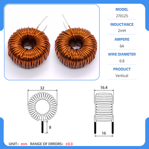 Tùy chỉnh 270125 330125 1mh 2mh sendust hình xuyến cuộn cảm từ vòng cuộn cảm lớn hiện tại nhiều Thông số kỹ thuật - Product Image 6