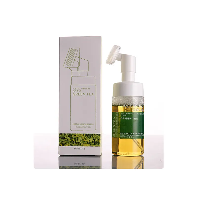Green Tea Cleansing Mousse Cleansing And Oil Control Three-In-One Foam Cleanser Amino Acid Softening Cuticle Skin Care Products
