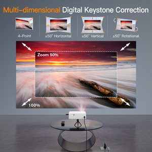 Auking เครื่องฉายแอนดรอยด์อัพเกรด2024 1080P 5G รองรับบลูทูธ4K แก้ไขคีย์สโตนซูม - Product Image 3