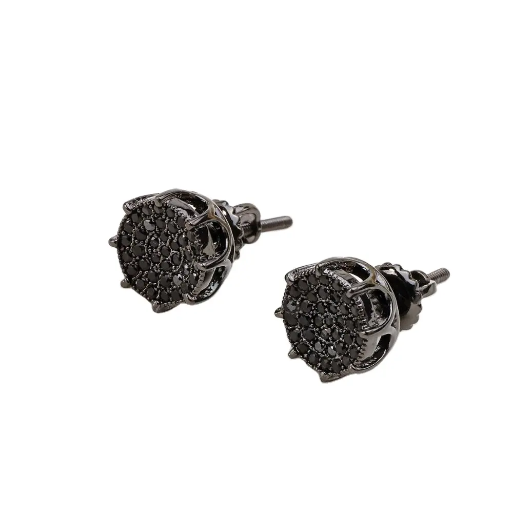 JASEN JEWELRY black diamond earrings men black stud earrings