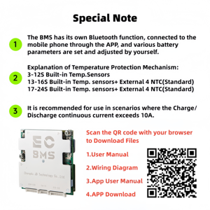 ECBMS Pro Active BMS 4-12S 30-100A12V24V LiFePO4 锂离子电池组双温度传感器板太阳能DIY移动电源智能蓝牙 - Product Image 6