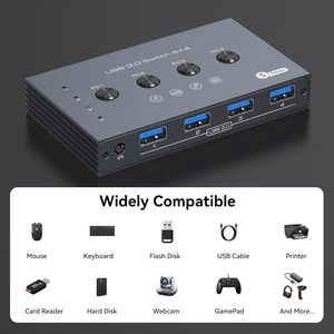 OEM ODM USB 3.0スイッチャー4ポートキーボードマウススキャナープリンターリモートケーブル4コンピュータ4デバイスの在庫 - Product Image 3
