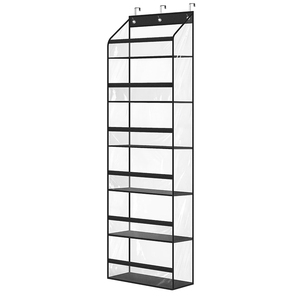 门上透明灰色定制彩色深口袋悬挂帽架拉克尔带3个挂钩 - Product Image 1