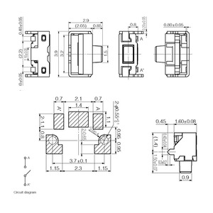 TS3819ZJ EVPAKE31A ROHS IP67 3.8X1.9 Tactile <strong>Switch</strong> 12V 0.1A with Bracket Tact Push Button <strong>Switch</strong> - Product Image 2