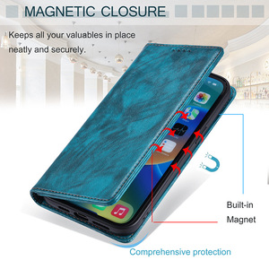 磁性钱包翻盖卡座手机外壳PU皮套适用于IPhone 15 Pro Max 14 Plus 13迷你12 11 XR XS 6 7 8 - Product Image 4