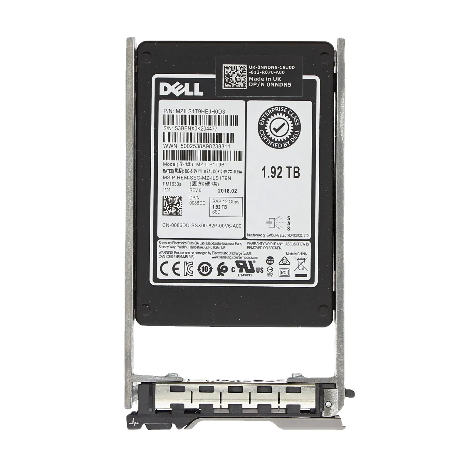 เดิม,ฮาร์ดดิสก์เซิร์ฟเวอร์ Empresa SAS SSD 086DD PM1633A 1.92TB 12G 2.5 RI w/G176J