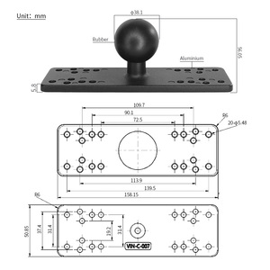 1.5 "/cサイズのボールと87mmのセキュリティノブアームマリン電子/デプスファインダーマウントを備えた魚群探知機マウント、ボート、カヤック用 - Product Image 6