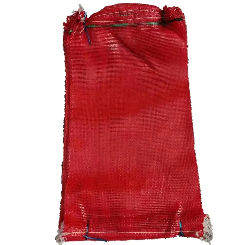 Formato personalizzato grande PP materiale rosso verde giallo rosa viola borsa a rete verdura frutta borsa a rete per mela pomodoro