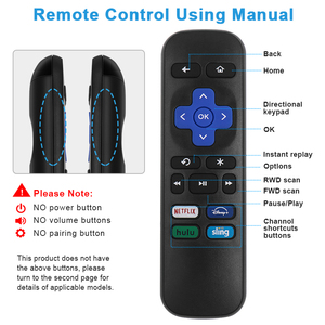 Roku Express Remote Roku XD HD XS1 2 3 4の卸売赤外線リモートストリーミングデバイスユニバーサルリモコンの交換 - Product Image 2