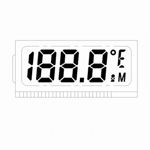 Shenzhen technologie kleine <span class=keywords><strong>LCD</strong></span> <span class=keywords><strong>display</strong></span> für thermometer TN negative blau modus weiß farbe sieben <span class=keywords><strong>segment</strong></span> ziffern 3V