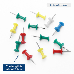 Jp chất lượng đầy màu sắc thumbtack nhựa đầu đẩy chân bản đồ văn phòng tường móng tay đóng hộp pushpins - Product Image 3