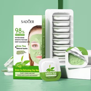 Toptan fiyat 7.5g organik taze derin temizlik YEŞİL ÇAY maske <span class=keywords><strong>g</strong></span>özenek nemlendirici yüz kil maskesi