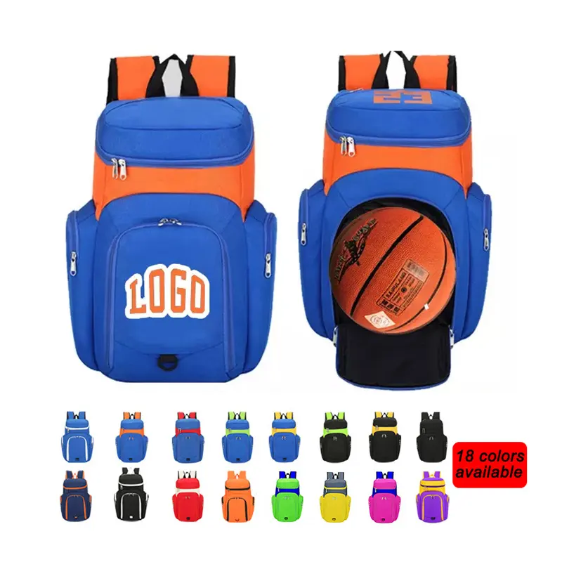 Diseño personalizado fútbol baloncesto voleibol se adapta a todos los equipos de fútbol gimnasio deportes impermeable mochila de fútbol