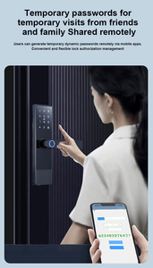 スマートドアWiFi接続キーバックアップ付き電子生体指紋デジタルハンドルロック - Product Image 4