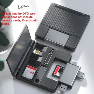 7合1多功能读卡器SD tf卡盒OTG适配器USB2.0 Type-C适配器，带卡储物盒 - Product Image 4