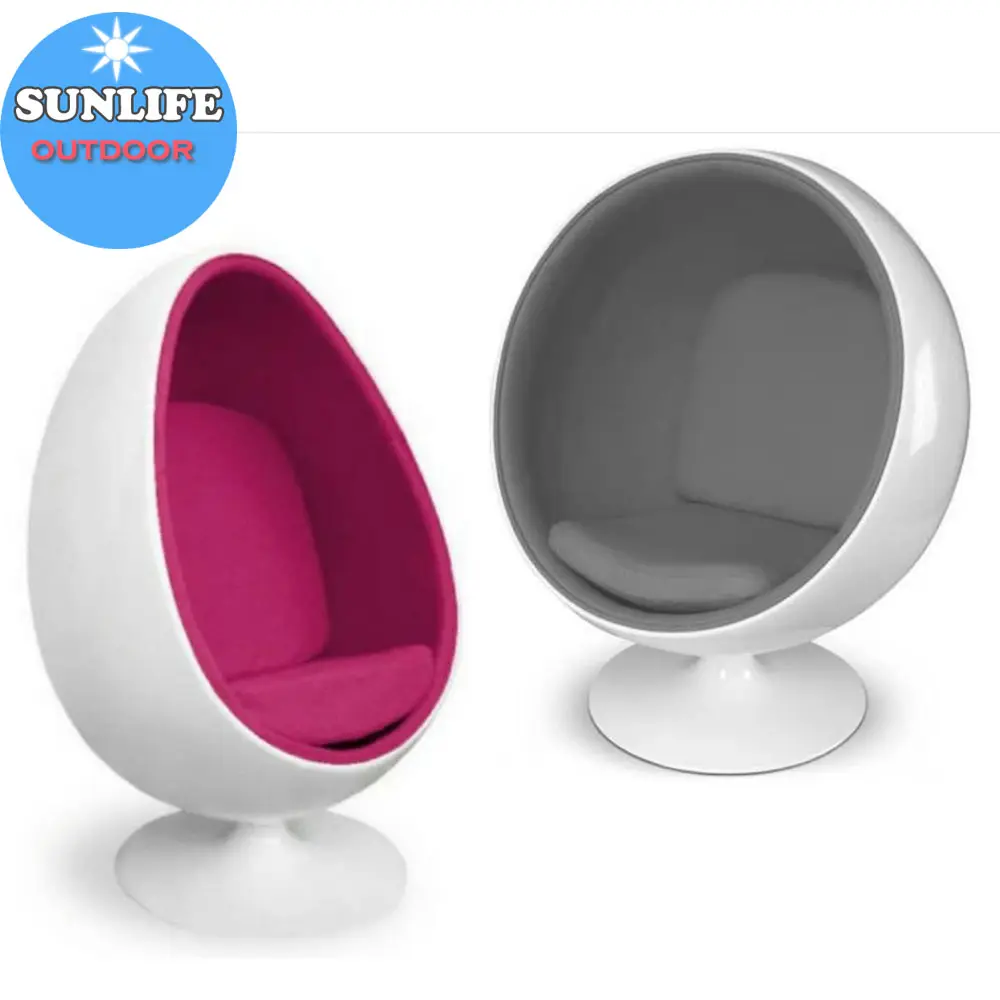 Luxo Egg Shaped meia bola cadeira com almofada e stand