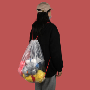 塑料背包袋带拉绳拉绳防水爪包背包透明袋带您的标志 - Product Image 2