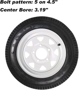 4.8-12 4.8x12 480-12 4.80-12 römork lastikleri ile 12 ''jantlar, 5 Lug 4.5'', yük aralığı C, 6PR - Product Image 6