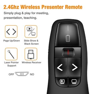 2.4G Laser senza fili Presenter Laser USB telecomando Mouse RF Wireless pagina tornitura penna rossa puntatore Laser presentazione PPT - Product Image 6