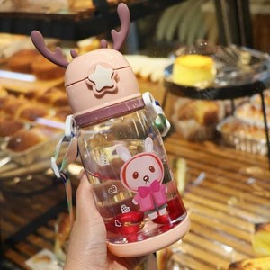 水瓶可爱独角兽创意微景观趣味设计塑料水杯彩虹色女孩便携鹿瓶 - Product Image 3