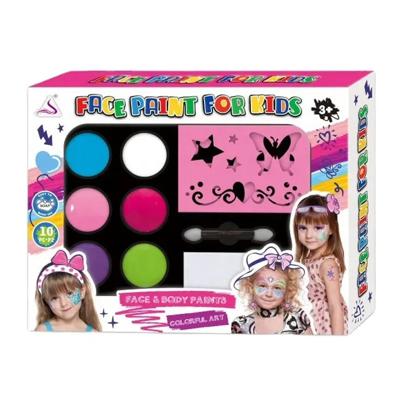 Набор для рисования лица, модная косметика для девочек, ролевые Детские художественные цветные игрушки, макияж, нетоксичный детский косметический набор для детей