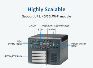 高性能Fanlessインダストリアル組み込みPC Gen 6-9th Core I3 I5 I7スケーラブルで4個のPCIE/PCIスロット在庫あり - Product Image 5