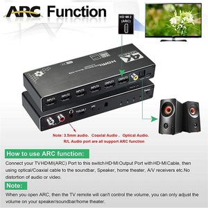 Alicates de bruja 4K 4x2 Hplipliplipli4 Input 2 ututput witwitcher con ARC C R/L 3,5mm UX oaxial Stractor tractor udio xtractor