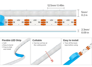 DC5V ไฟ LED 60/100/160LEDs/M Ws2812b IC อัจฉริยะแยกที่อยู่ได้บางพิเศษ5มม. สาย LED แบบ rgbic SPI 3Pin ดิจิทัล - Product Image 4