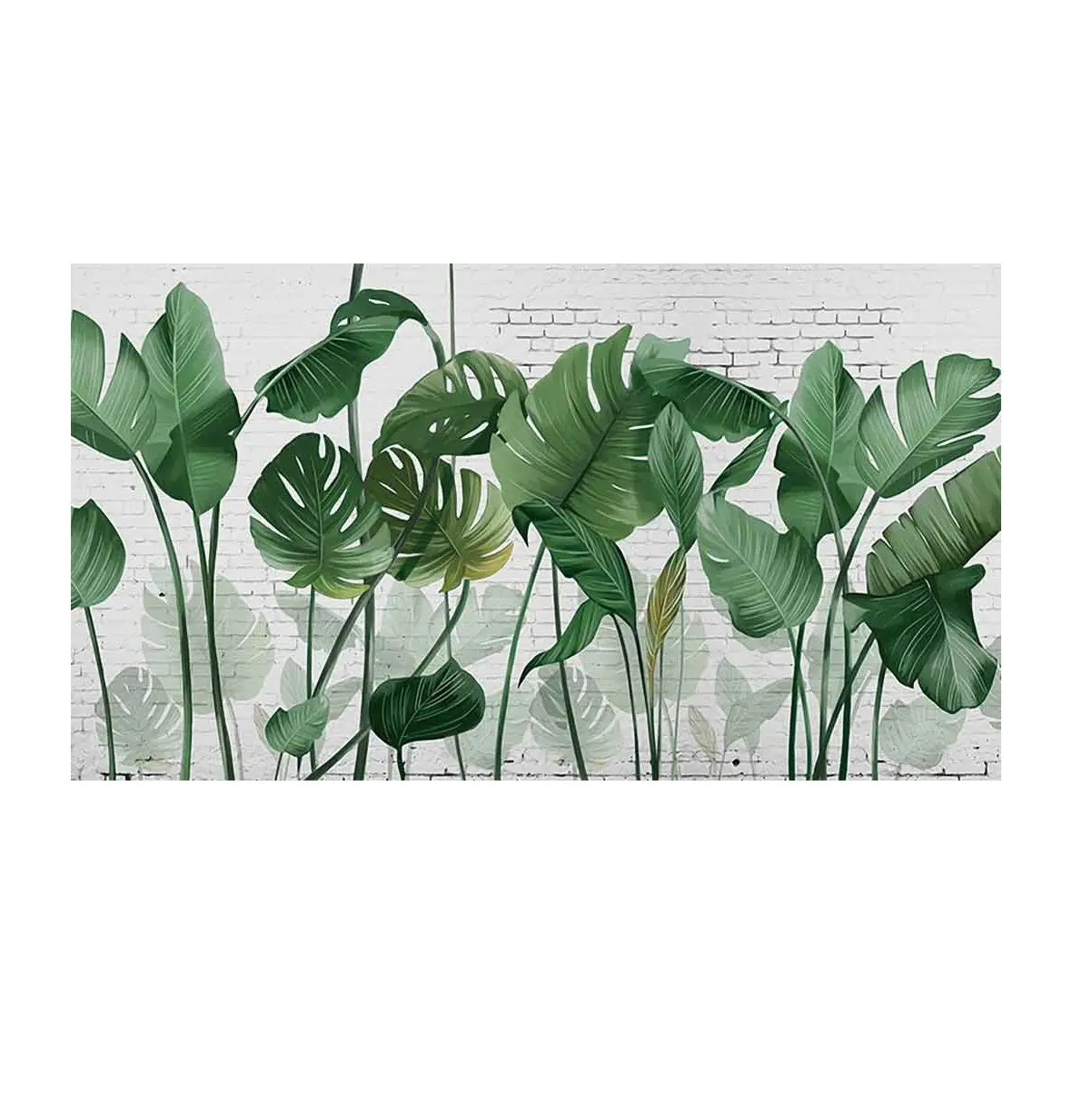 북유럽 열대 식물 인쇄 PVC 바나나 잎 아트 거실 벽화 벽지
