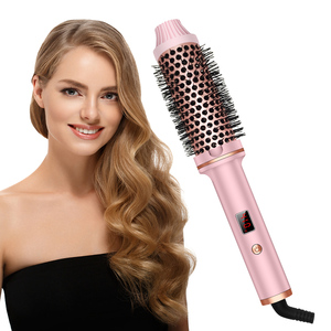 Nâng cấp mới đi du lịch khối lượng lọn tóc hiển thị kỹ thuật số tourmaline ion tóc Curler Điện uốn sắt bàn chải nhiệt bàn chải - Product Image 3