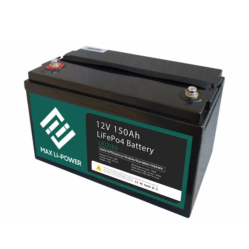 Accumulo di energia solare 12V batteria al litio LiFePO4 100Ah 200Ah batteria con BMS per carrello RV/auto/golf