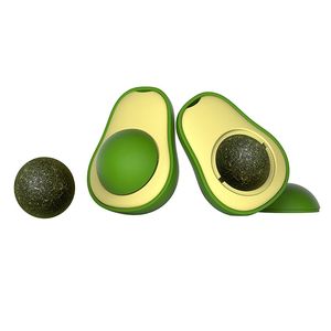 Juguete para gatos en forma de aguacate Lynpet con hierba gatera de plástico autocurativo comestible gatito jugando juguete divertido girado para lamer gatos - Product Image 6