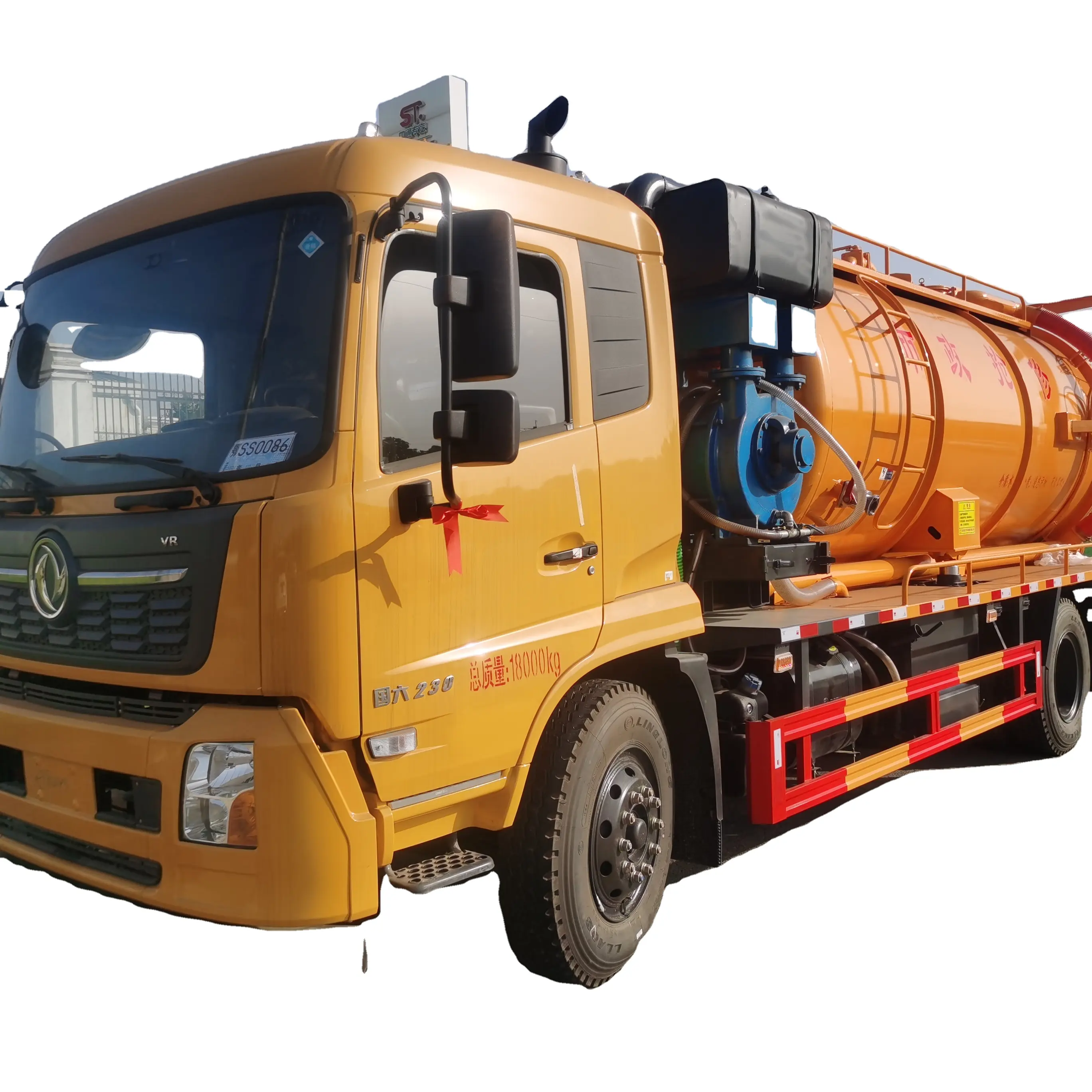 DongFeng özel vakum pompası kanalizasyon emme ve temizlik kamyonu septik Tank vidanjör satılık