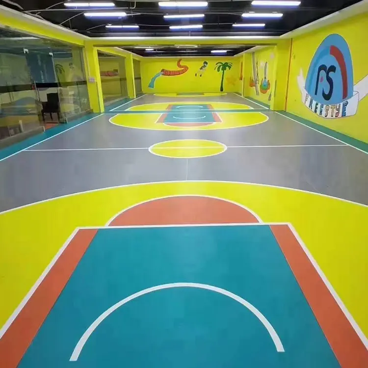 Suelo de vinilo de PVC para cancha de baloncesto y voleibol para uso en interiores Suelo de cancha deportiva de PVC para Bádminton