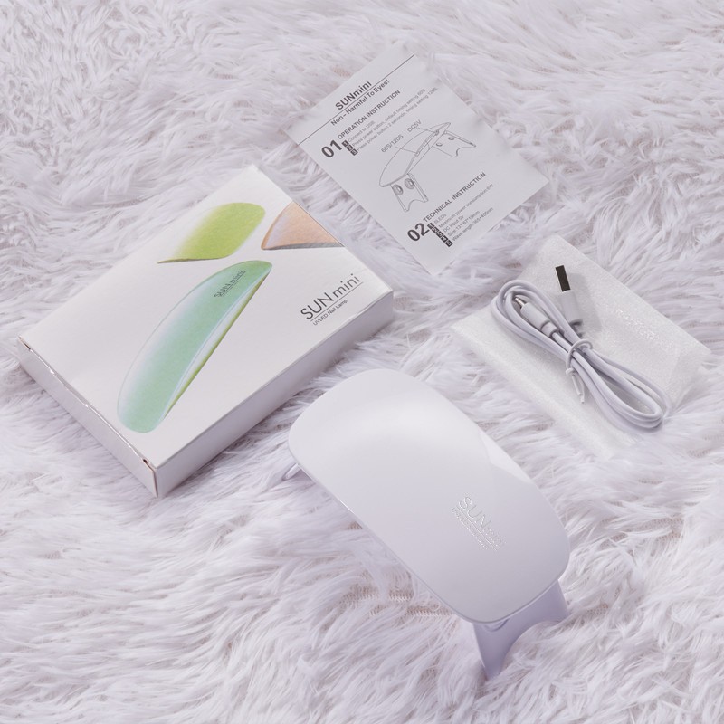Lampe de souris portable blanche 6W pour nail art, à éclairage séparé.