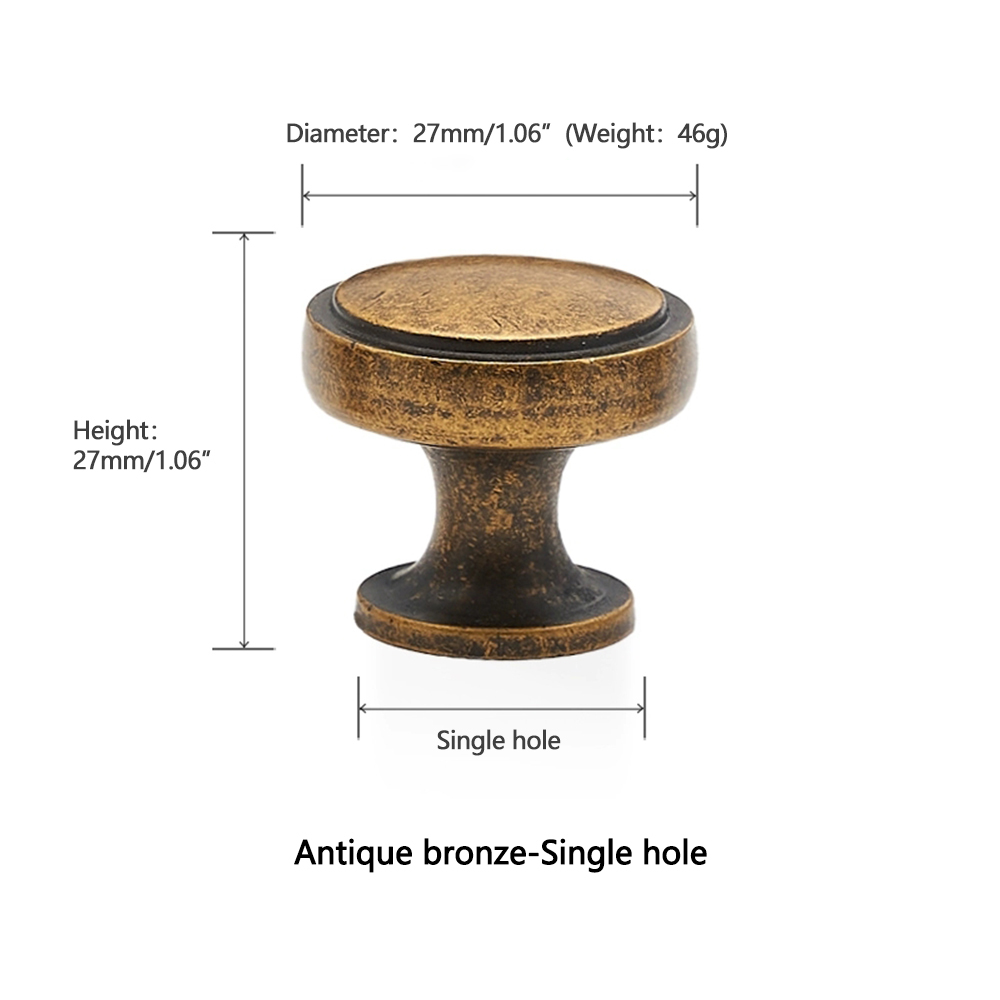 1516 Antique Brass-Knob-27mm/1.06"
