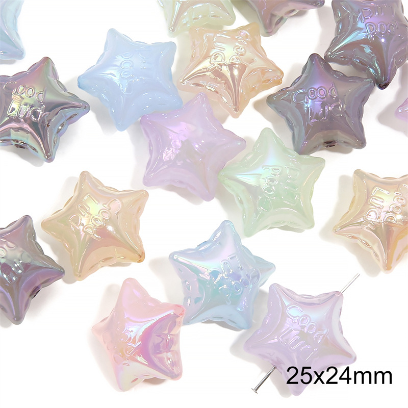 09 perles étoile porte-bonheur 25*24mm 10 pièces/paquet