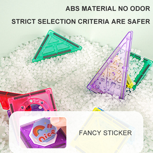 3D gạch từ tính cho trẻ em nhà máy bán buôn nhựa mạnh mẽ thân thiện với môi nam châm khối xây dựng bộ <span class=keywords><strong>60</strong></span> cái phát triển - Product Image 5