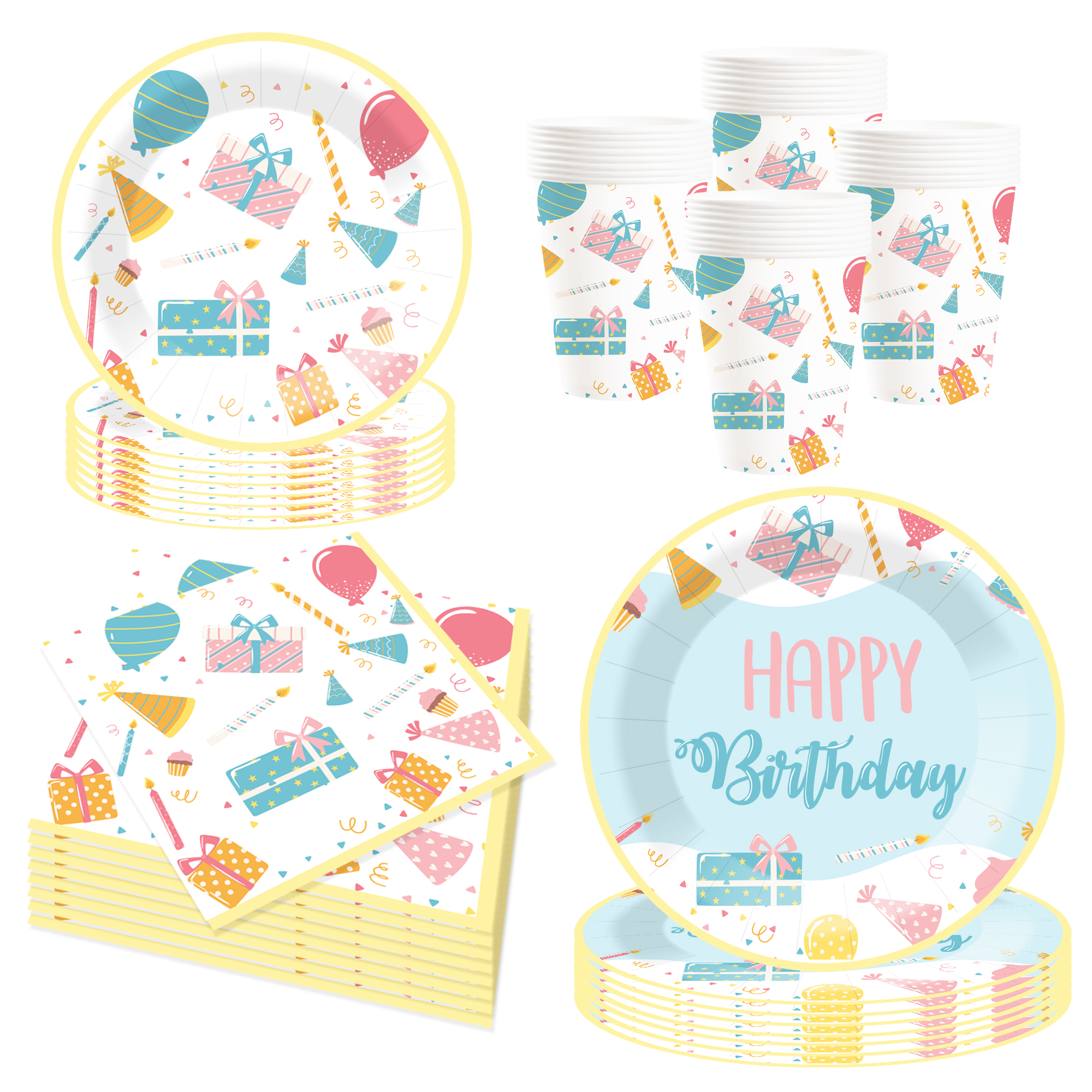 Assiette en carton de 7 pouces * 8 pièces