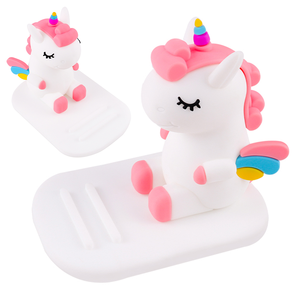 Support de téléphone en forme de licorne blanche