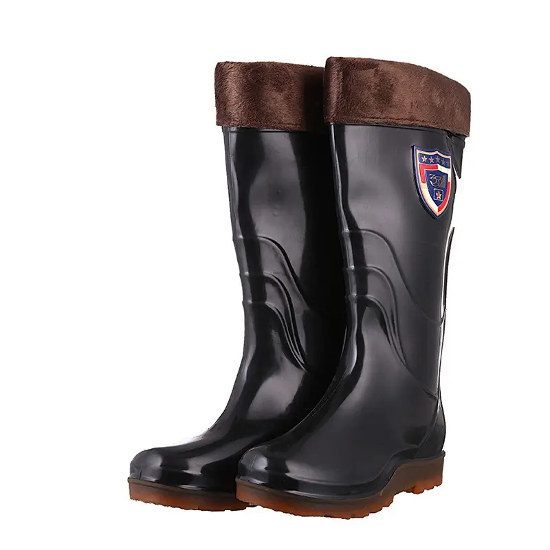 Botas de chuva de inverno, botas de chuva de inverno para homens, proteção de trabalho, à prova d' água