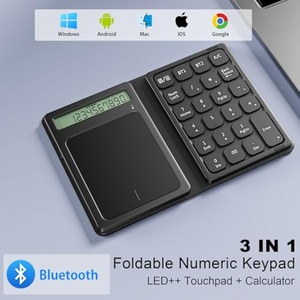 Teclado numérico inalámbrico Bluetooth plegable de contabilidad financiera portátil con calculadora de pantalla y panel táctil - Product Image 6