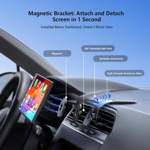 GPS navigasyon yatay ve dikey modları ile manyetik taşınabilir araba ekran tüm araba için 8icnh kablosuz araba Tablet