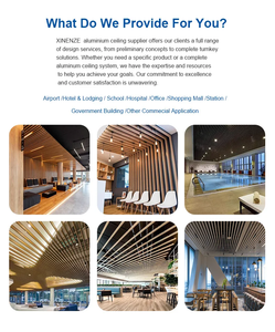 Gỗ hạt nhôm Dải vách ngăn Trần tuyến tính Treo Kim Loại trần giả cho thiết kế nhà cho cửa hàng văn phòng trung tâm mua sắm - Product Image 4