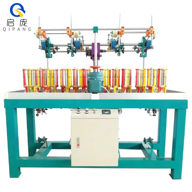Qipang solado de tecelagem série 90, máquina elástica de alta velocidade automática 16 eixos corda redonda para sapatos máquina trançada para venda